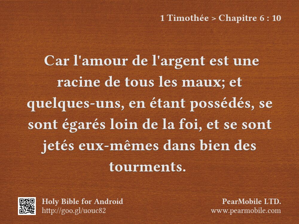 1 Timothée, Chapitre 6:10